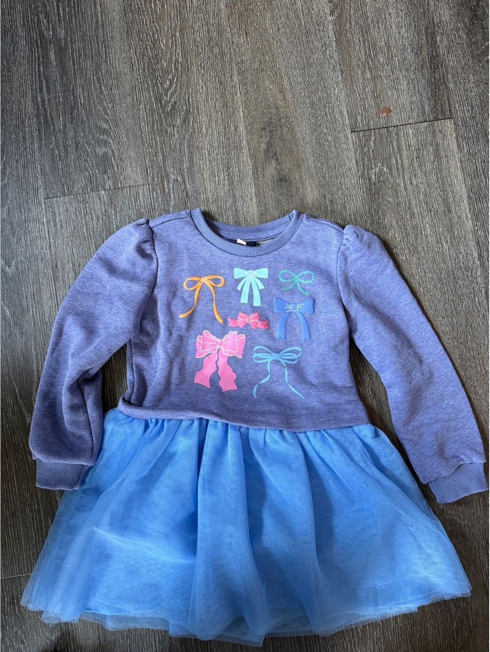 Andy & Evan girls 4T bow tulle dress blue purple balletcore